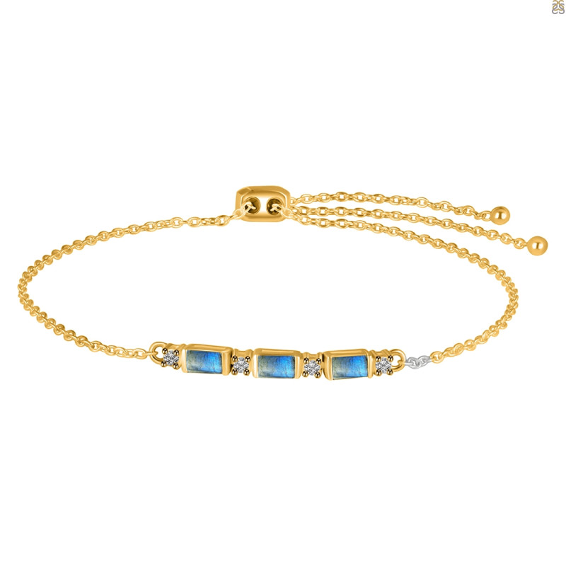 Labradorite & White Topaz Bracelet LBD-RDB-139.