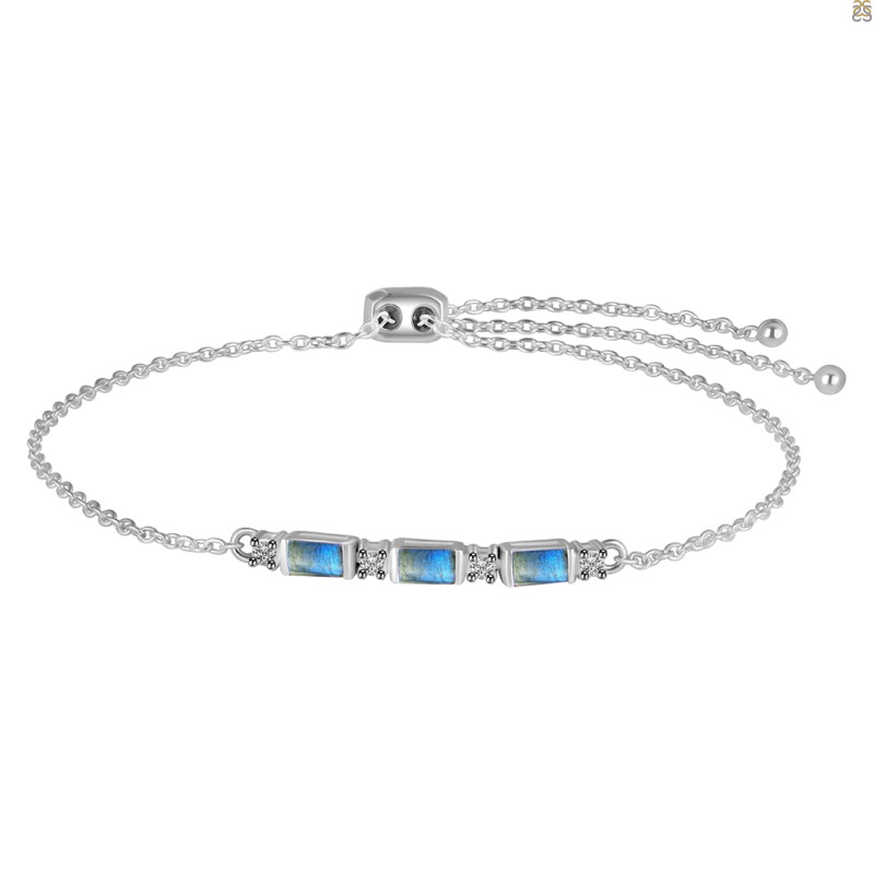 Labradorite & White Topaz Bracelet LBD-RDB-139.