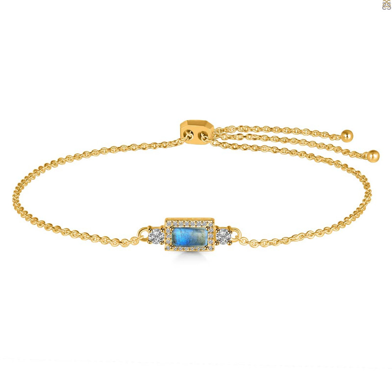 Labradorite & White Topaz Bracelet LBD-RDB-140.