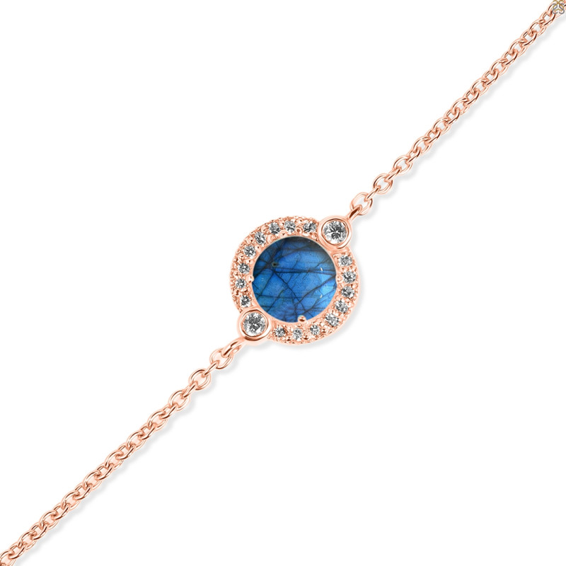 Labradorite & White Topaz Bracelet With Adjustable Camera Lock LBD-RDB-65.