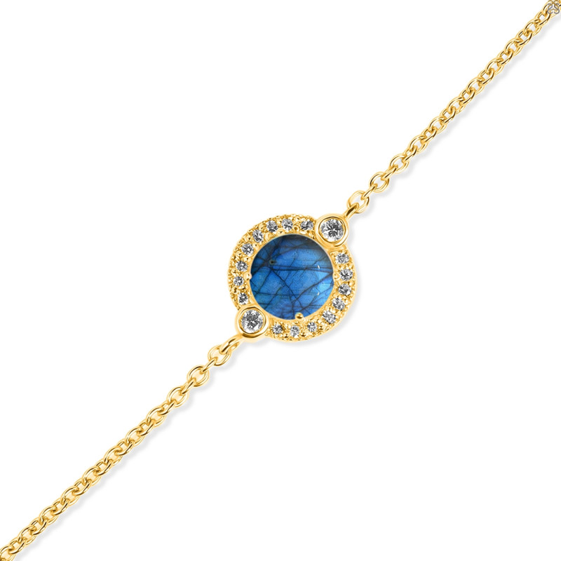 Labradorite & White Topaz Bracelet With Adjustable Camera Lock LBD-RDB-65.