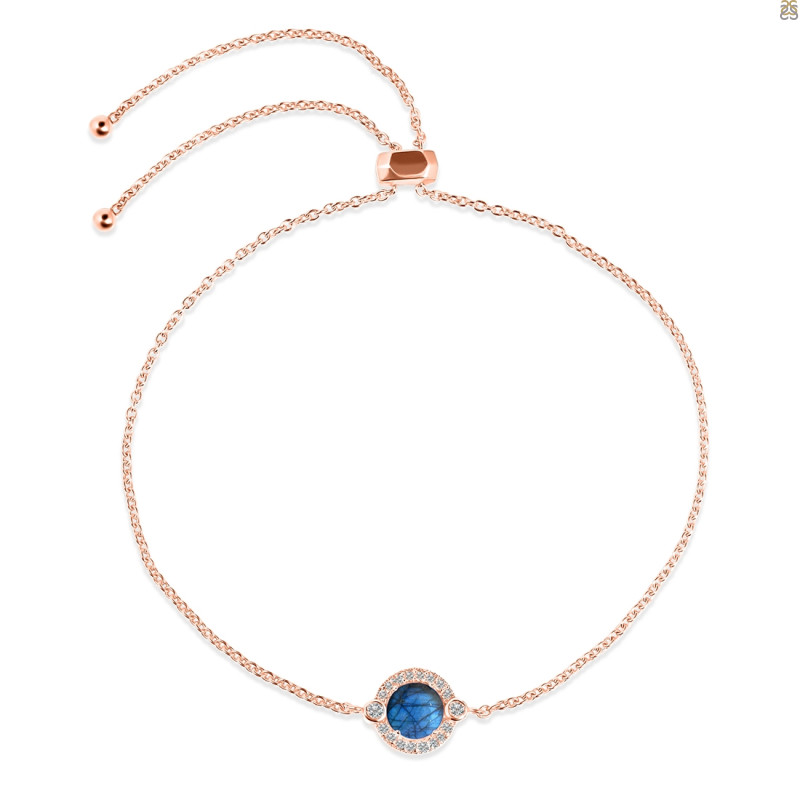 Labradorite & White Topaz Bracelet With Adjustable Camera Lock LBD-RDB-65.