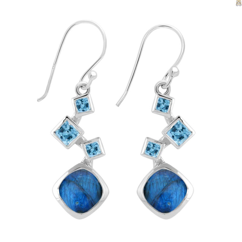 Labradorite & Blue Topaz Earring