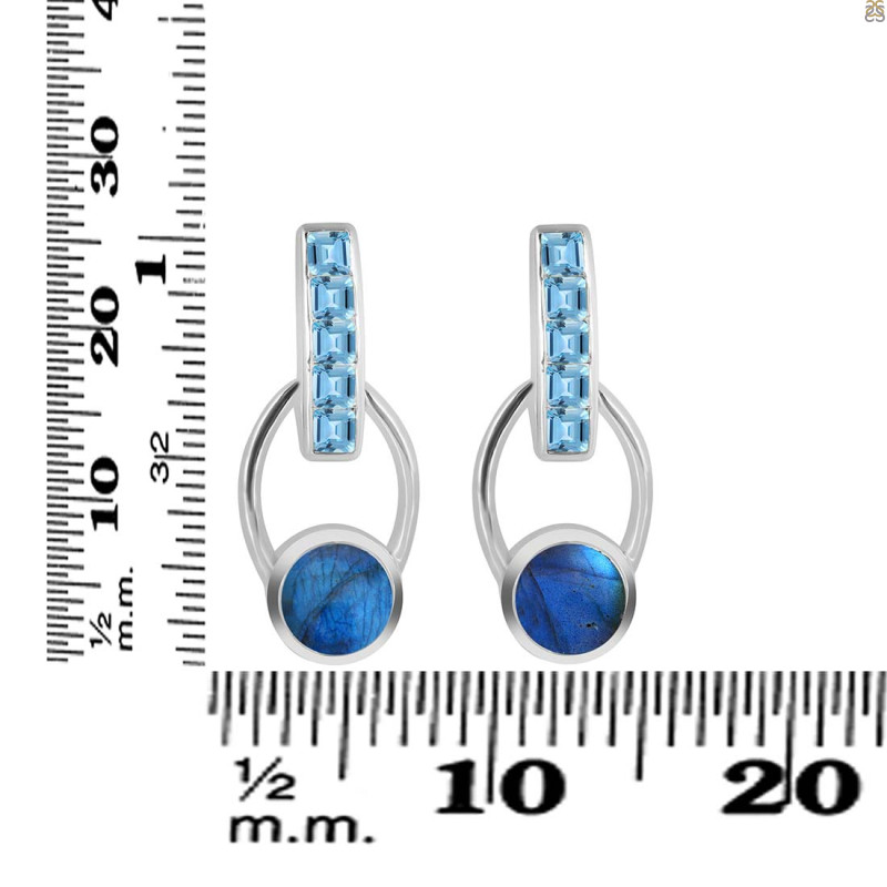 Labradorite & Blue Topaz Earring LBD-RDE-104.