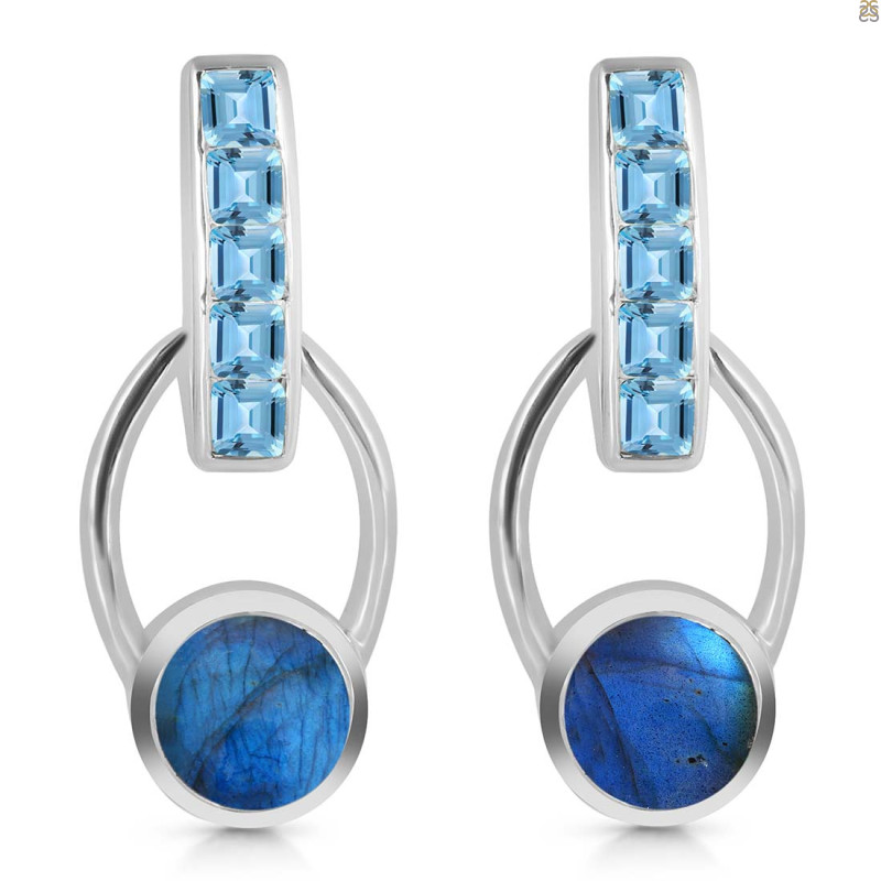 Labradorite & Blue Topaz Earring LBD-RDE-104.