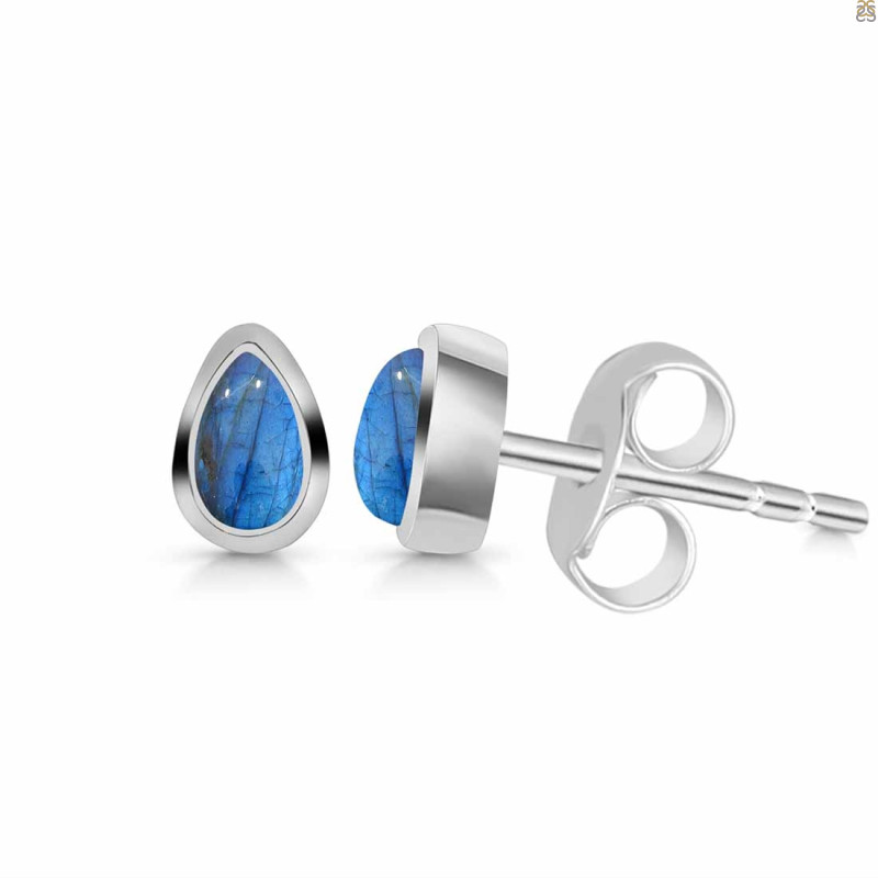 Labradorite Stud Earring