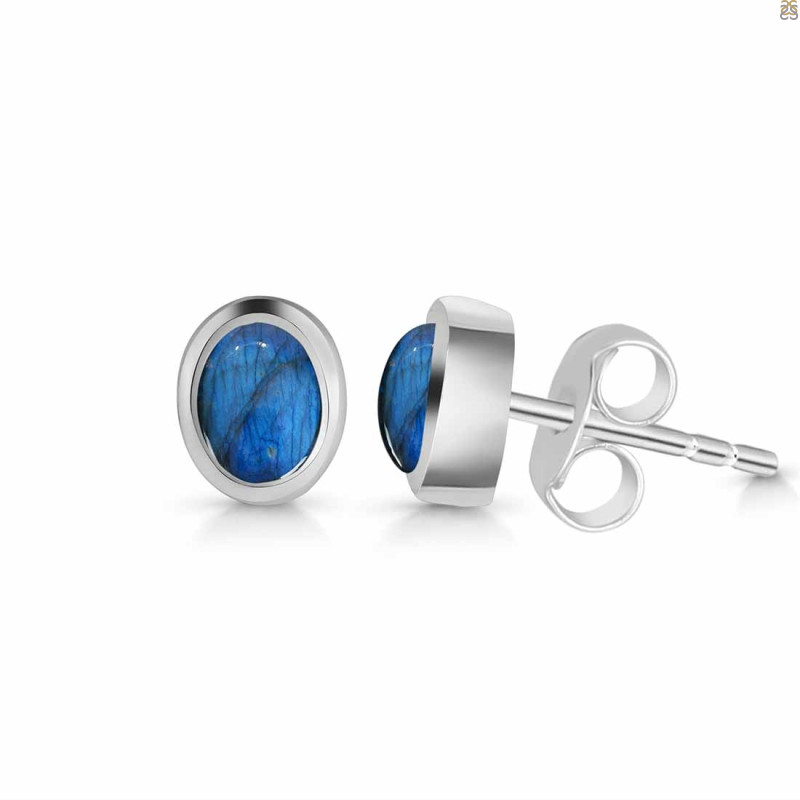 Labradorite Stud Earring