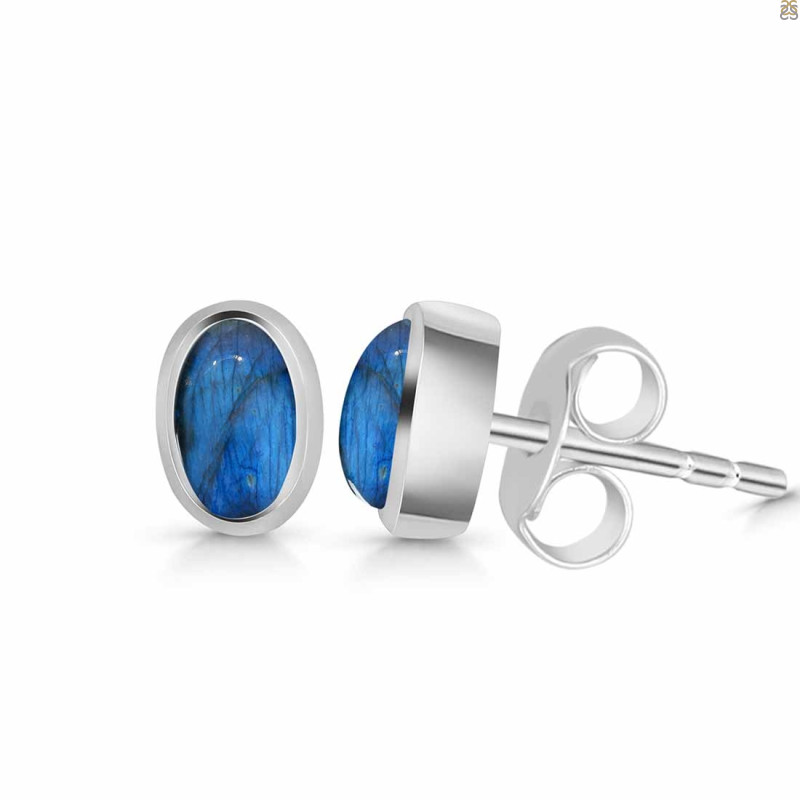 Labradorite Stud Earring