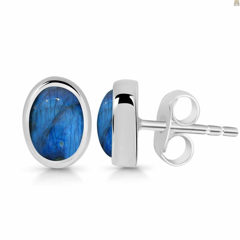 Labradorite Stud Earring