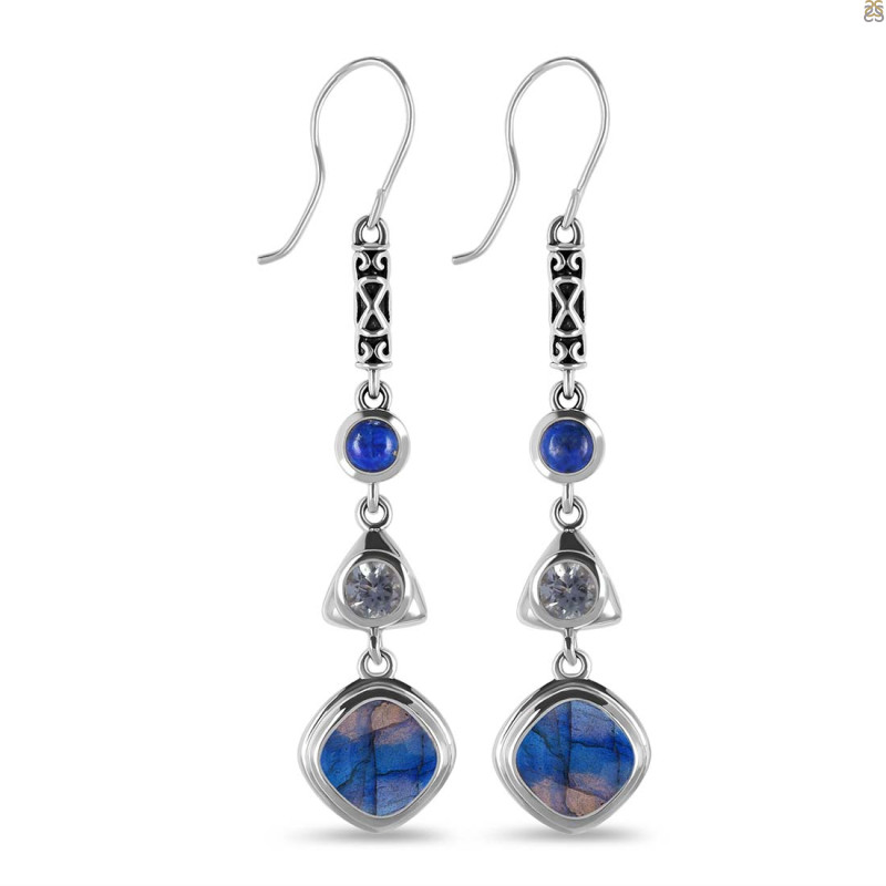 Labradorite & Blue Topaz Earring