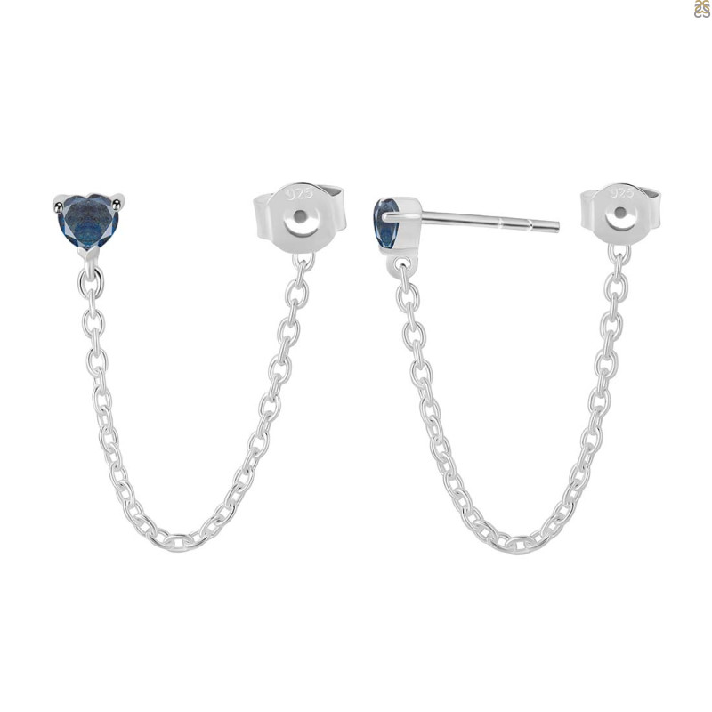 Labradorite Chain Stud Earring