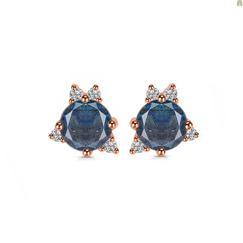 Labradorite & White Topaz Stud Earring LBD-RDE-1260.