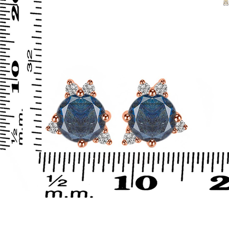 Labradorite & White Topaz Stud Earring LBD-RDE-1260.