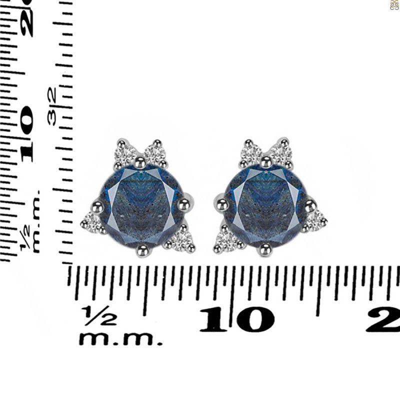 Labradorite & White Topaz Stud Earring LBD-RDE-1260.