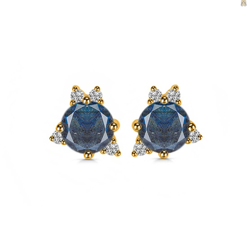 Labradorite & White Topaz Stud Earring LBD-RDE-1260.