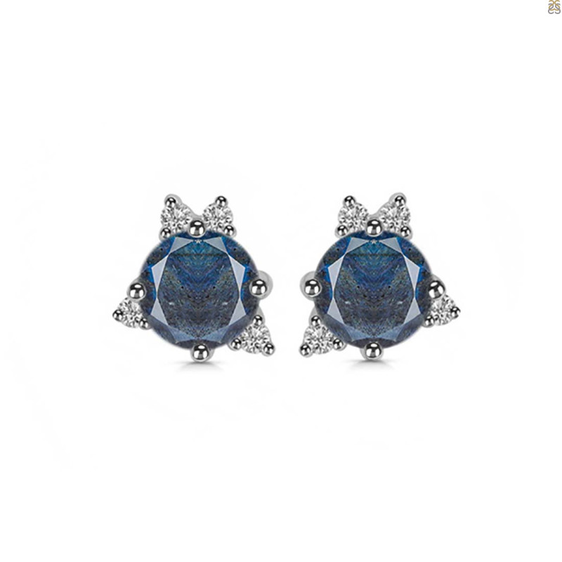 Labradorite & White Topaz Stud Earring LBD-RDE-1260.