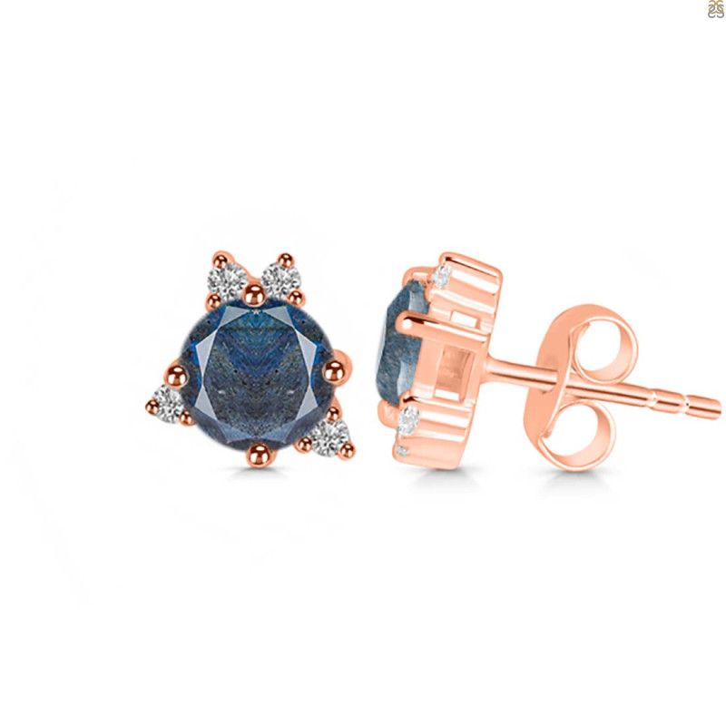 Labradorite & White Topaz Stud Earring LBD-RDE-1260.
