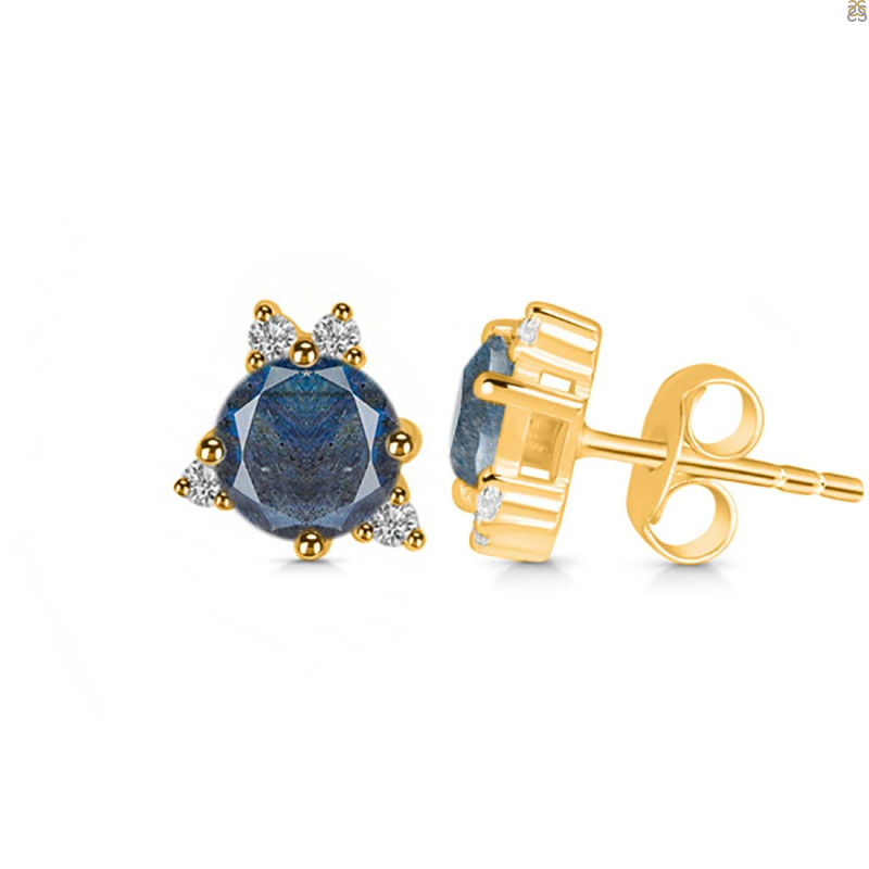 Labradorite & White Topaz Stud Earring LBD-RDE-1260.