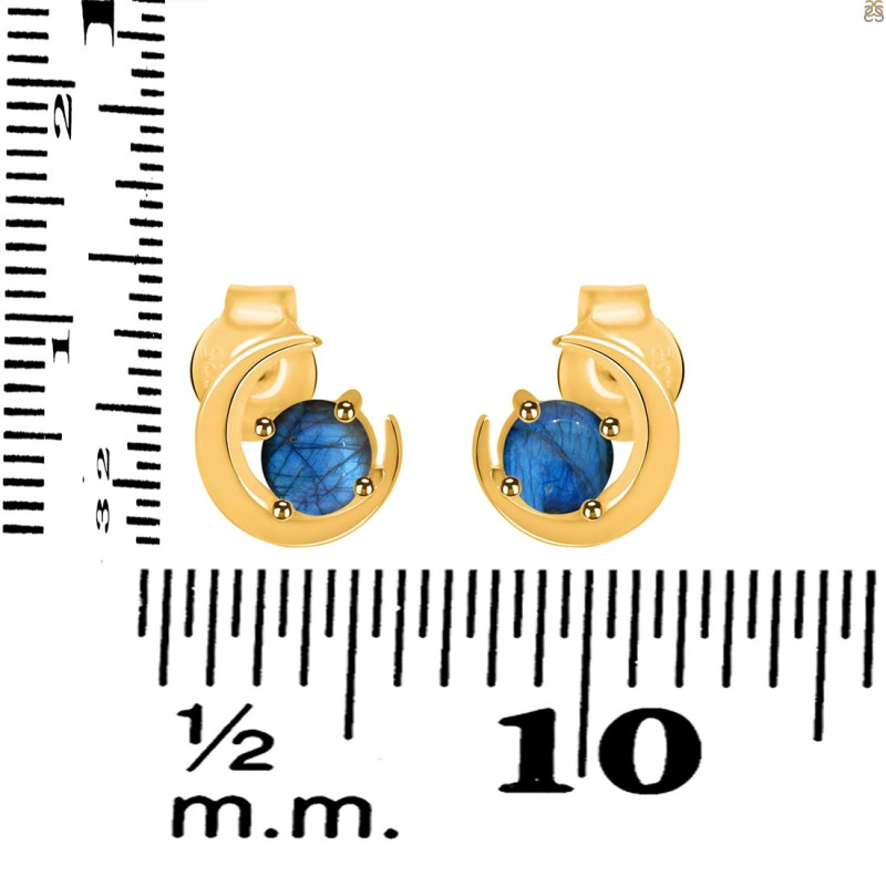 Labradorite Stud Earring  LBD-RDE-1273.