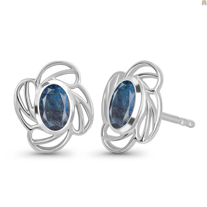 Labradorite Stud Earring