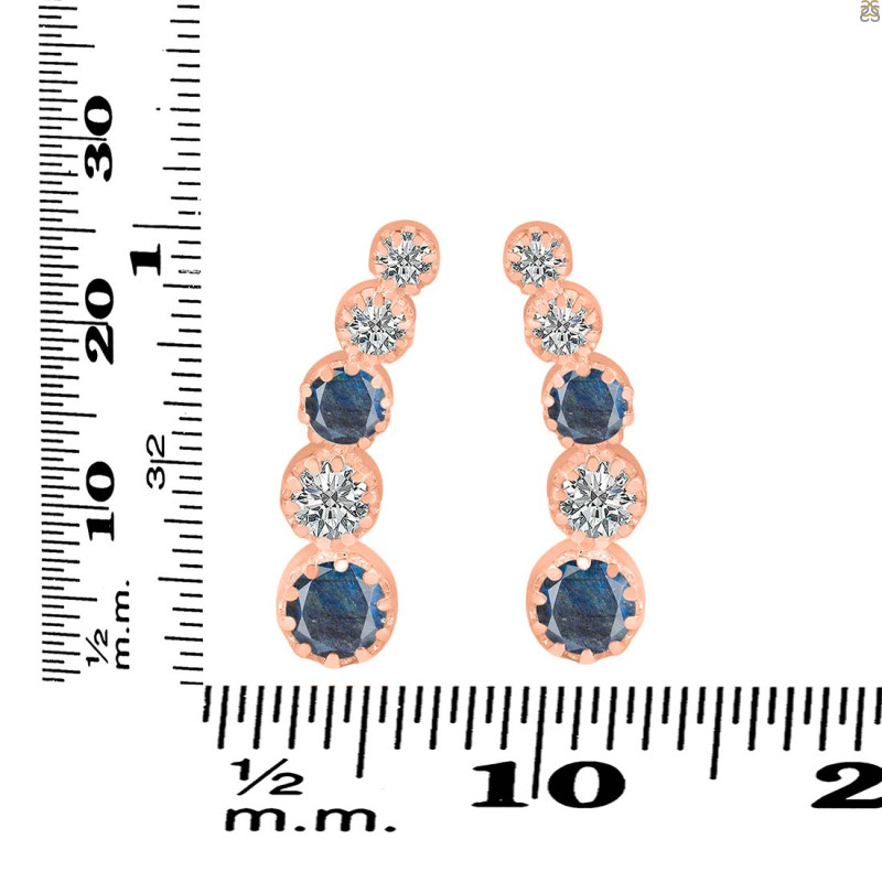 Labradorite & White Topaz Stud Earring LBD-RDE-1472.