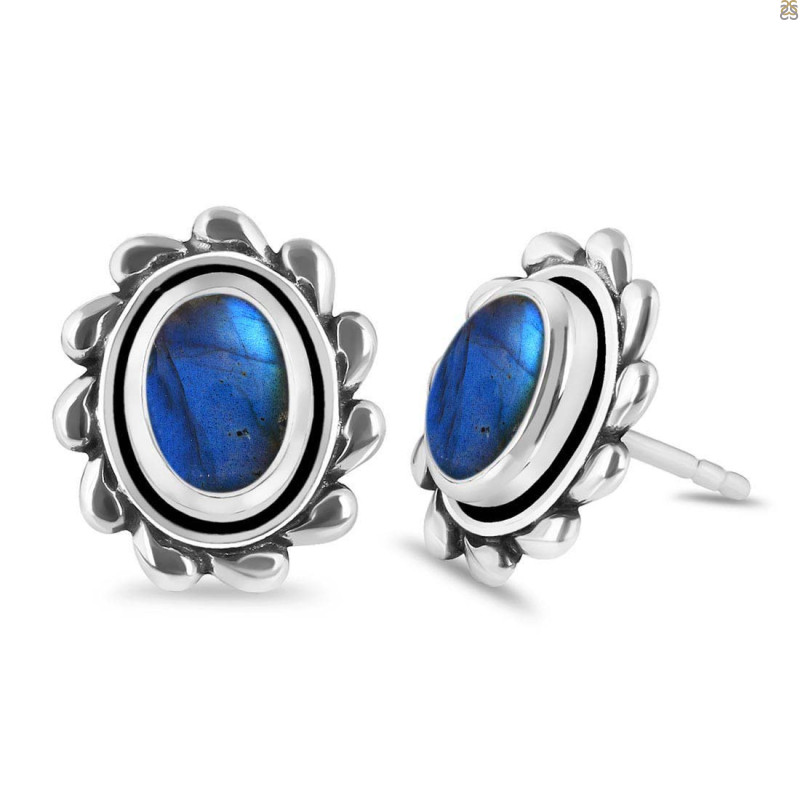 Labradorite Stud Earring
