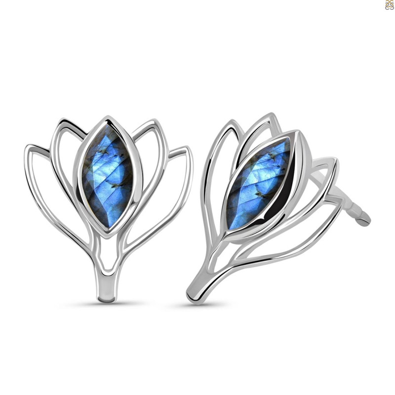 Labradorite Stud Earring