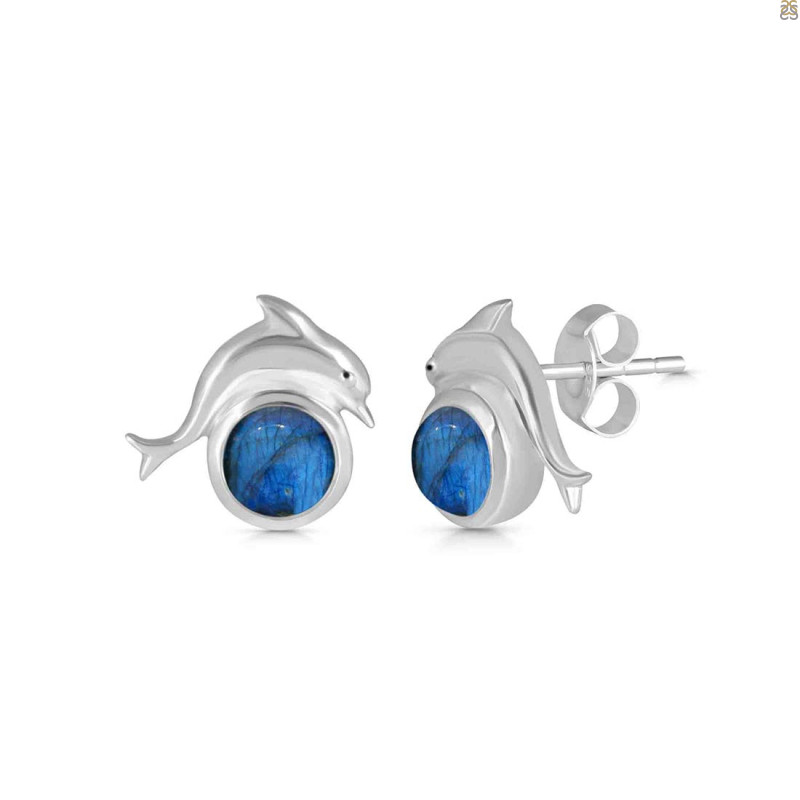 Labradorite Stud Earring