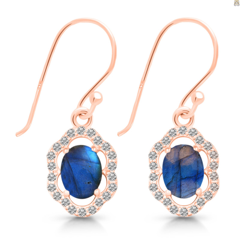  Labradorite & White Topaz Earring LBD-RDE-694.
