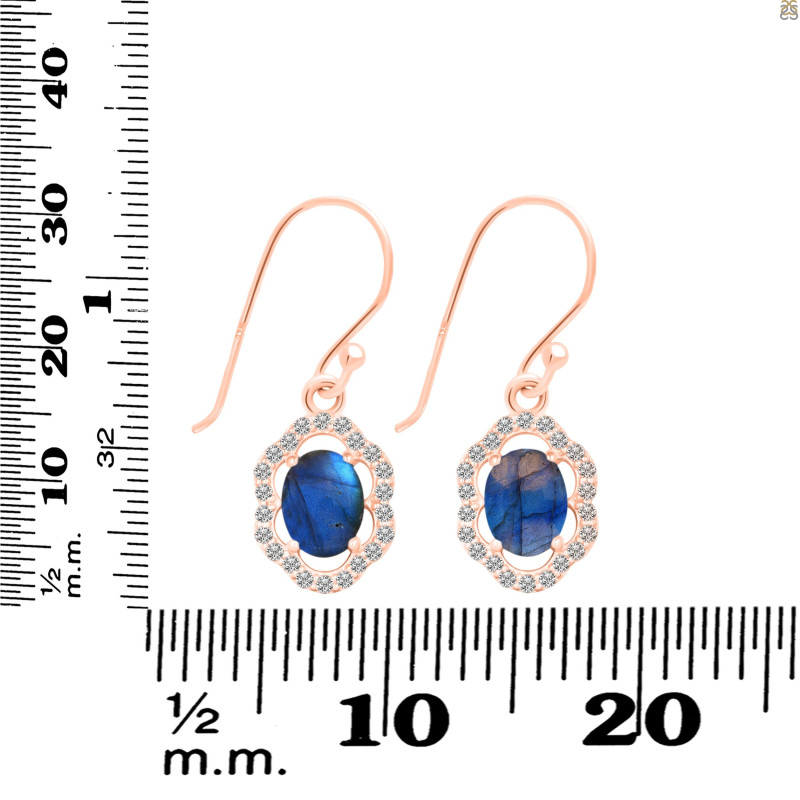  Labradorite & White Topaz Earring LBD-RDE-694.