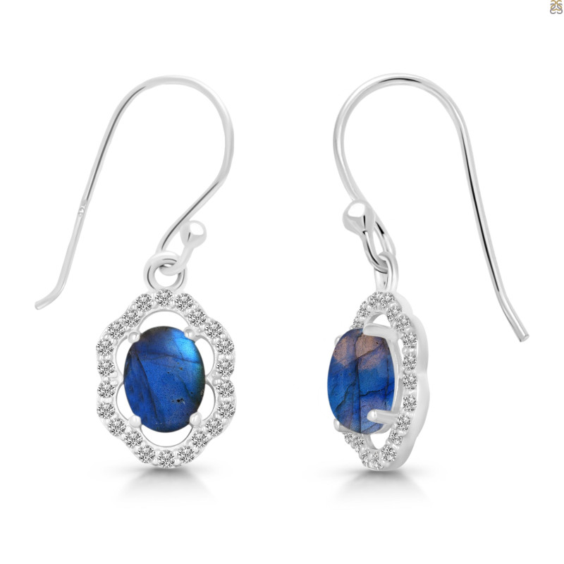 Labradorite & White Topaz Earring