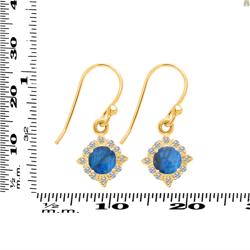  Labradorite & White Topaz Earring LBD-RDE-695.