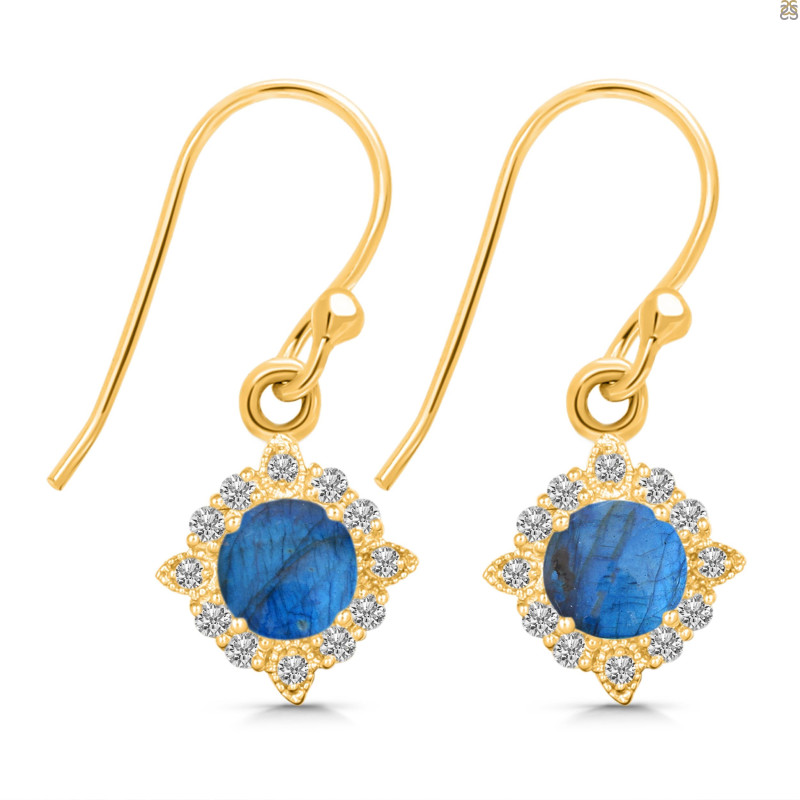  Labradorite & White Topaz Earring LBD-RDE-695.