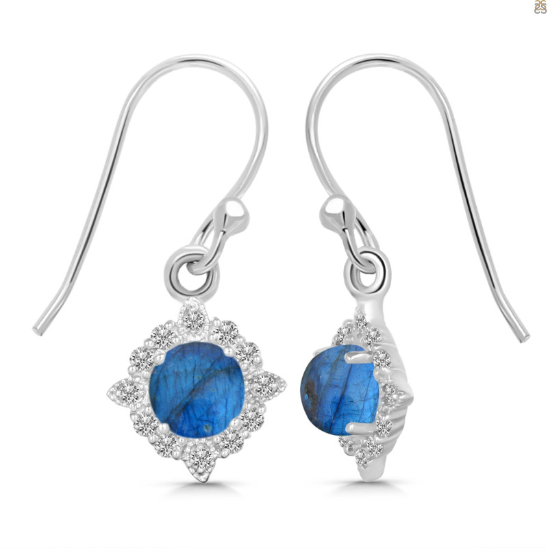  Labradorite & White Topaz Earring