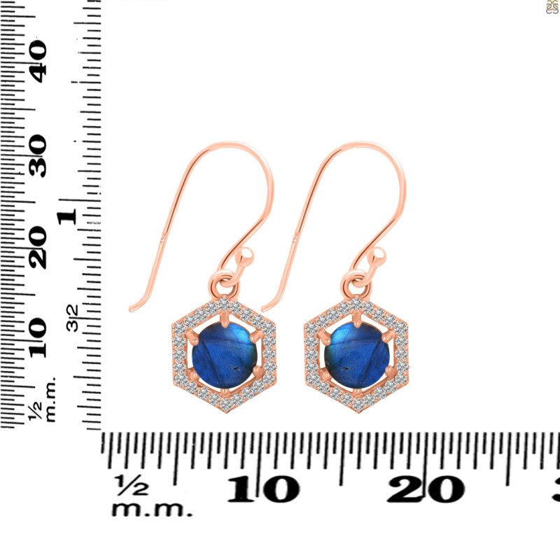 Labradorite & White Topaz Earring LBD-RDE-701.
