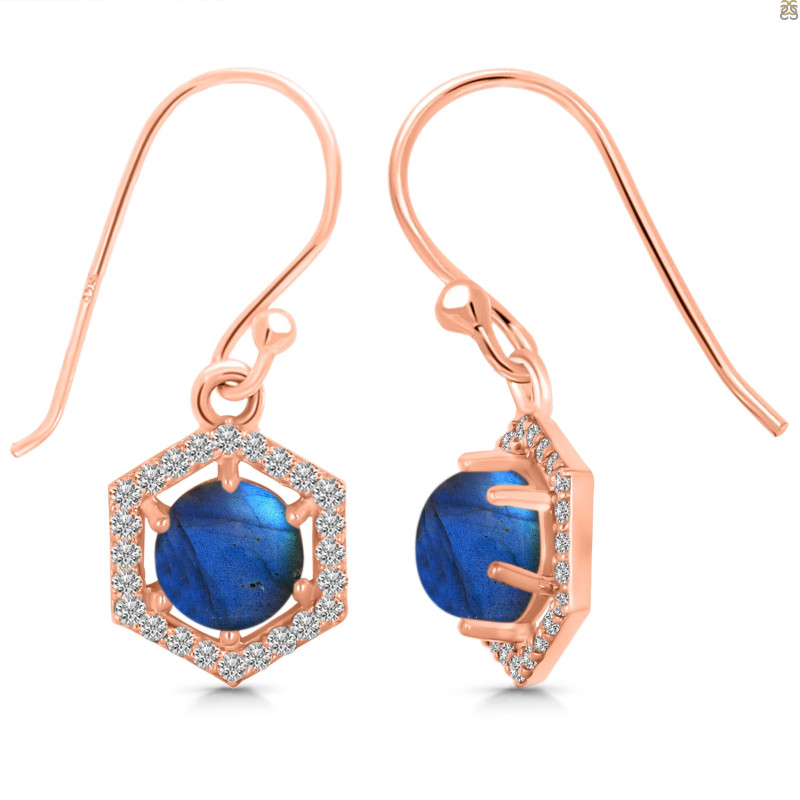 Labradorite & White Topaz Earring LBD-RDE-701.