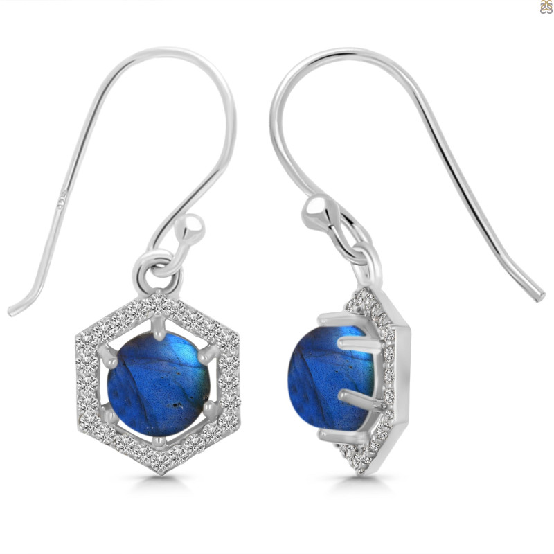 Labradorite & White Topaz Earring