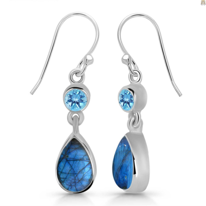 Labradorite & Blue Topaz Earring