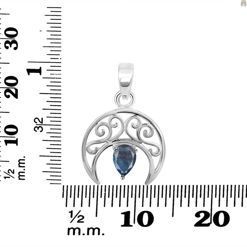 Labradorite Crescent Moon Pendant LBD-RDEP-890.