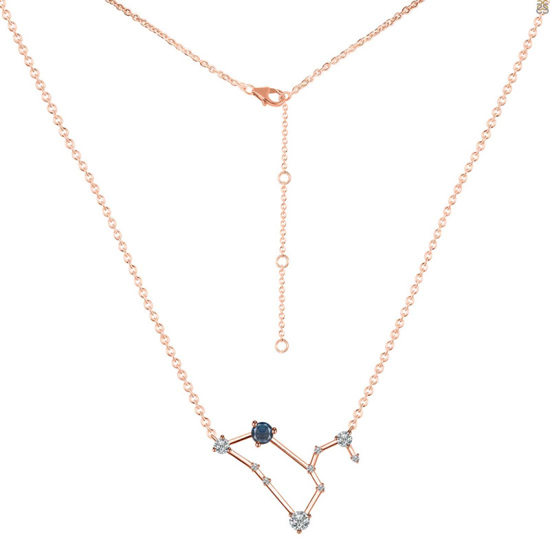 Leo Zodiac Star Constellation Labradorite & White Topaz Necklace LBD-RDN-493.