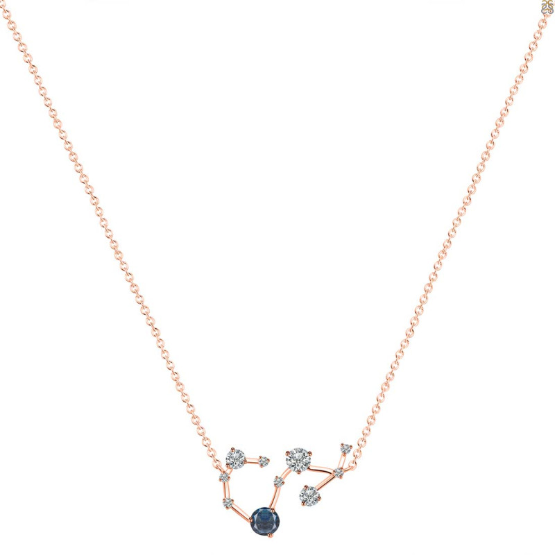 Scorpio Zodiac Star Constellation Labradorite & White Topaz Necklace LBD-RDN-495.