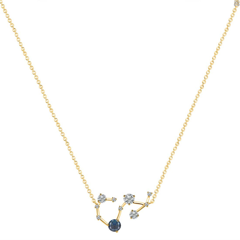 Scorpio Zodiac Star Constellation Labradorite & White Topaz Necklace LBD-RDN-495.