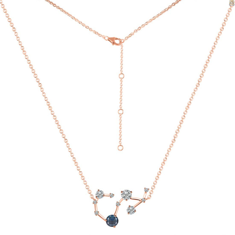 Scorpio Zodiac Star Constellation Labradorite & White Topaz Necklace LBD-RDN-495.