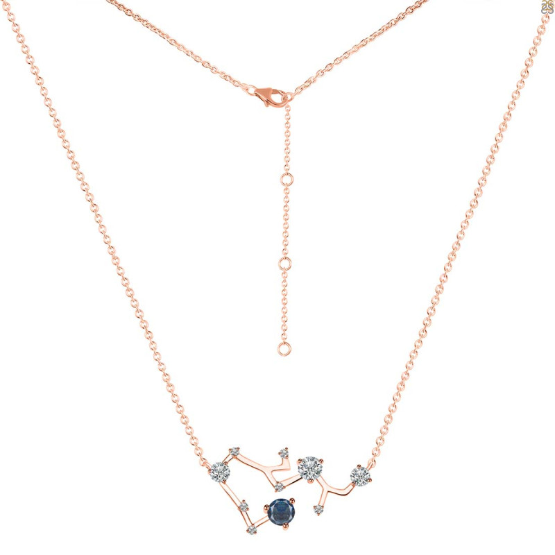 Sagittarius Zodiac Star Constellation Labradorite & White Topaz Necklace LBD-RDN-496.