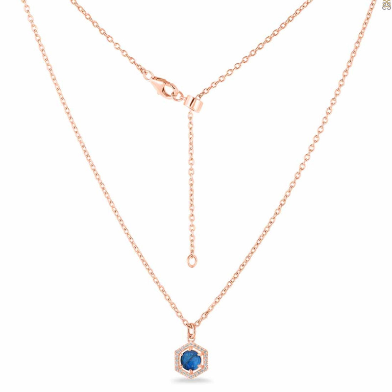 Labradorite & White Topaz Necklace With Slider Lock LBD-RDN-69.