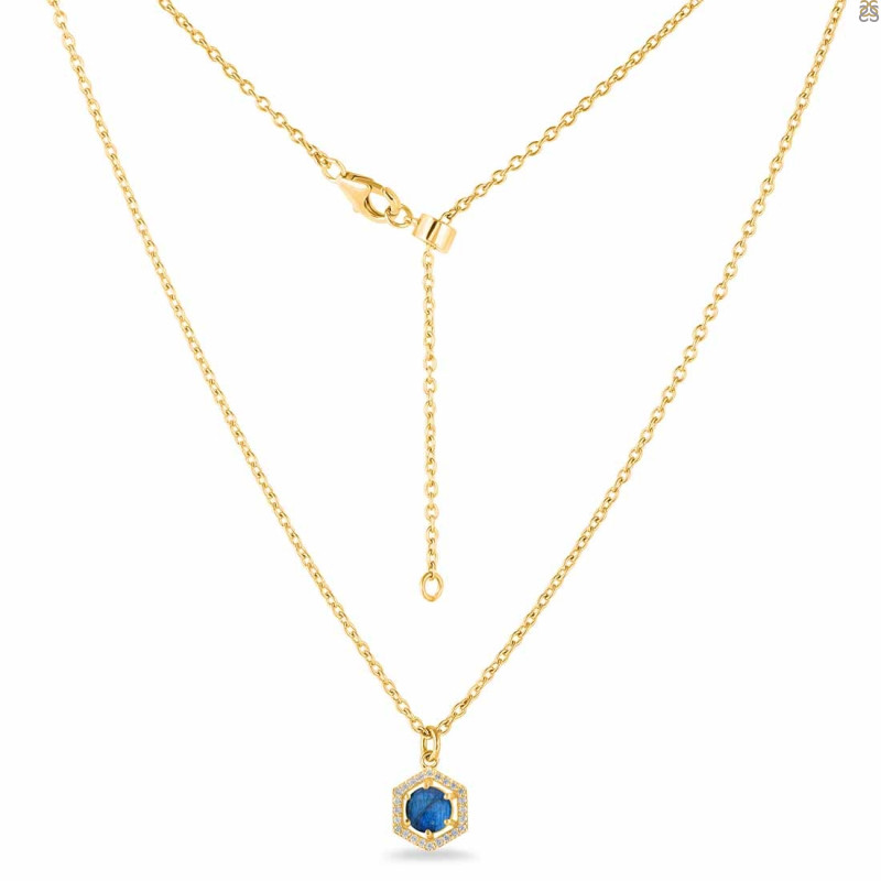 Labradorite & White Topaz Necklace With Slider Lock LBD-RDN-69.