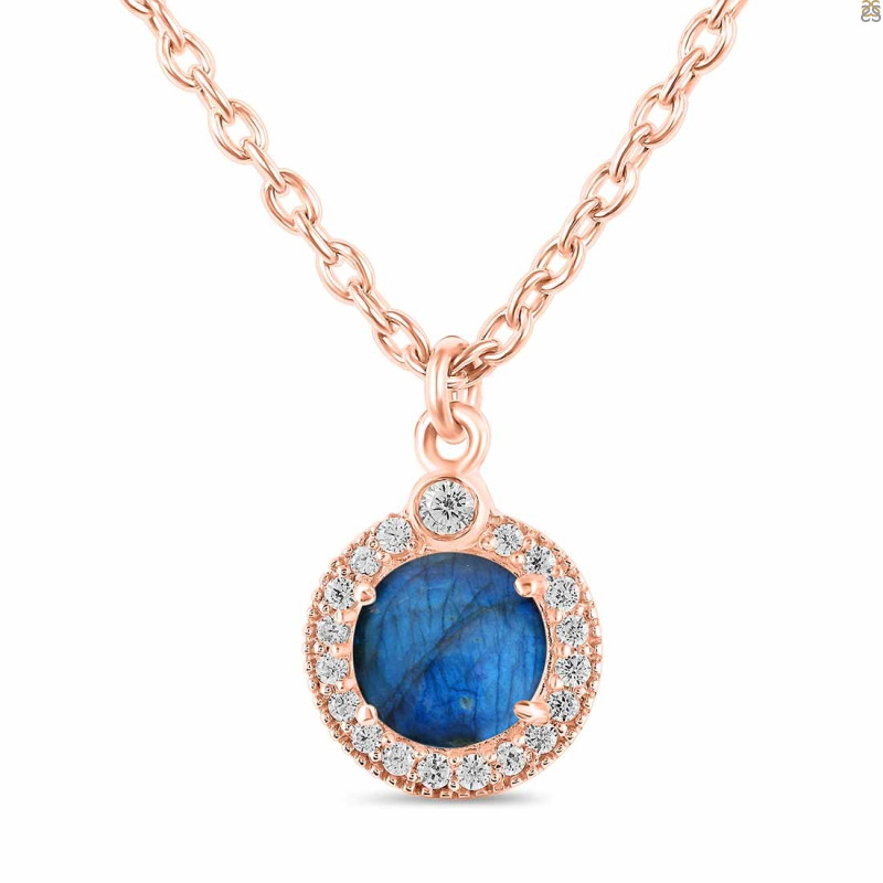 Labradorite & White Topaz Necklace With Slider Lock LBD-RDN-72.