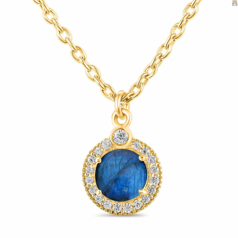 Labradorite & White Topaz Necklace With Slider Lock LBD-RDN-72.