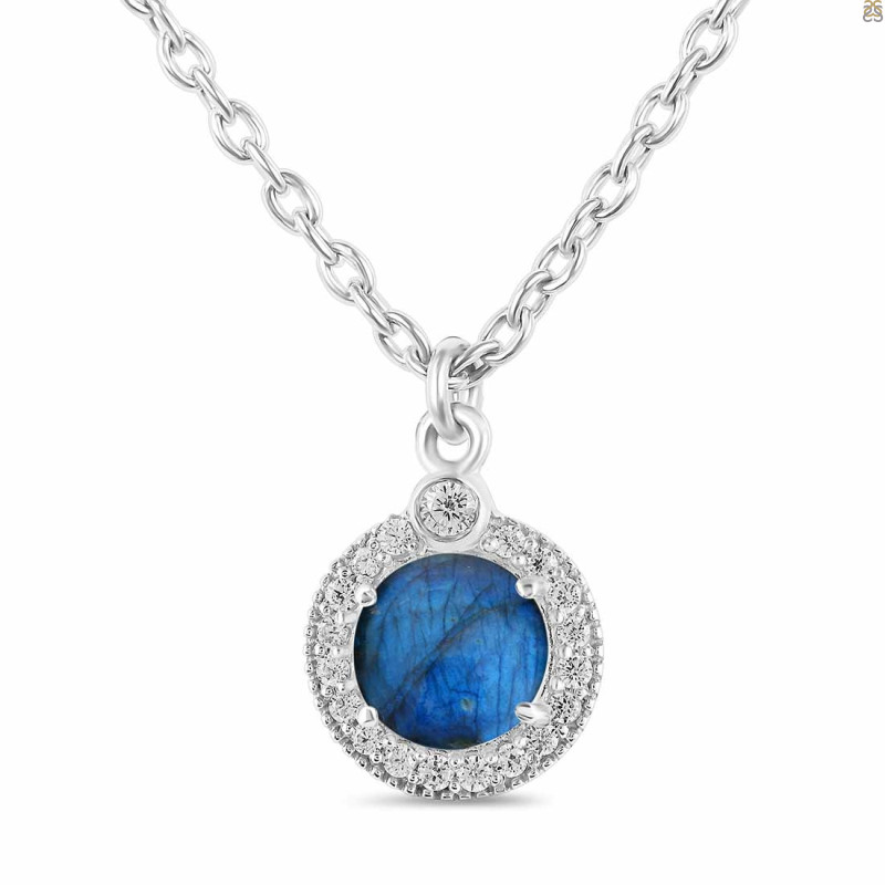 Labradorite & White Topaz Necklace With Slider Lock LBD-RDN-72.