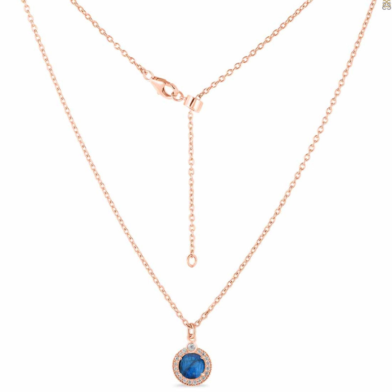 Labradorite & White Topaz Necklace With Slider Lock LBD-RDN-72.